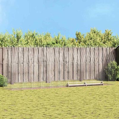 vidaXL Klietka pre sliepky 2 pcs Strieborná 600 x 100 x 210 cm