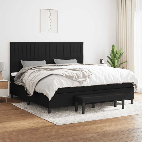 vidaXL Boxspring posteľ s matracom čierna 200x200 cm látka
