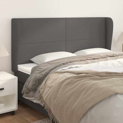 vidaXL Čelo postele so záhybmi sivé 203x23x118/128 cm umelá koža