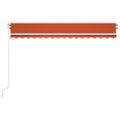 vidaXL Automatická markíza,LED a senzor vetra 450x300cm,oranžová/hnedá