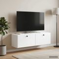 vidaXL Nástenná TV skrinka 98 x 31 x 30 cm Biela Kompozitné drevo