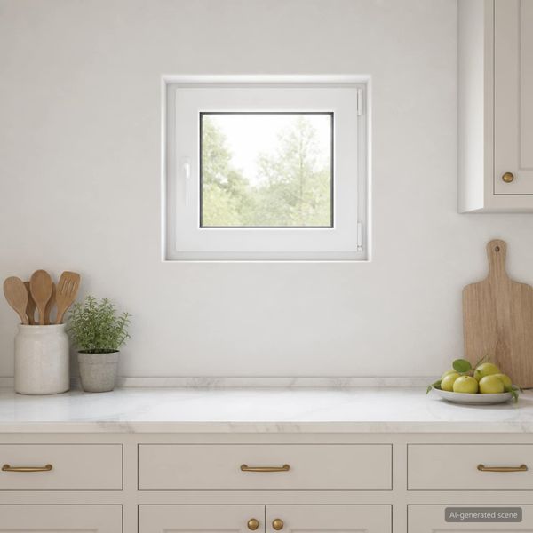 vidaXL Biele vnútorné farby okna v suteréne RISOR 55 x 50 cm