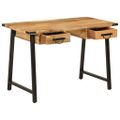 vidaXL Stolík so zásuvkami 105x55x70 cm mangovníkový masív a železo