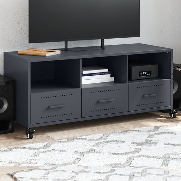 vidaXL TV skrinka antracit 100,5x39x43,5 cm oceľ