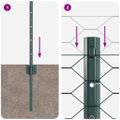 vidaXL Hexagonálny plot s stĺpom 50 x 0,4 m PVC potiahnutá oceľ Zelená