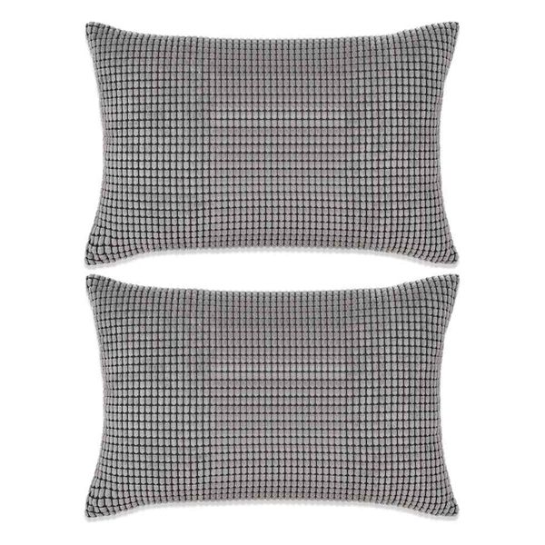 vidaXL Sada dekoratívnych vankúšov, 2 ks, velúr, 40x60cm, sivá