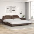 vidaXL Rám postele Viana bez matraca hnedý 200x200 cm umelá koža