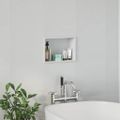 vidaXL Sprchový výklenok Biela 30 x 20 x 9,5 cm Nehrdzavejúca oceľ