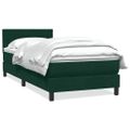 vidaXL Posteľný rám boxsping s matracom tmavozelený 100x210 cm zamat