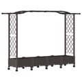vidaXL Vyvýšený záhon s mriežkou a strechou Hnedá 207 x 40 x 129 cm PP
