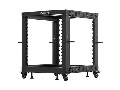 Lanberg otvorený rack 12U 19'' 600x600-1100 nastaviteľný čierny