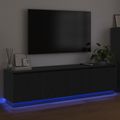 vidaXL TV skrinka 180 x 38 x 49 cm Čierny dub Kompozitné drevo
