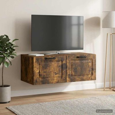 vidaXL Nástenná TV skrinka Nástenný Dymový dub 78,5 x 41 x 30 cm