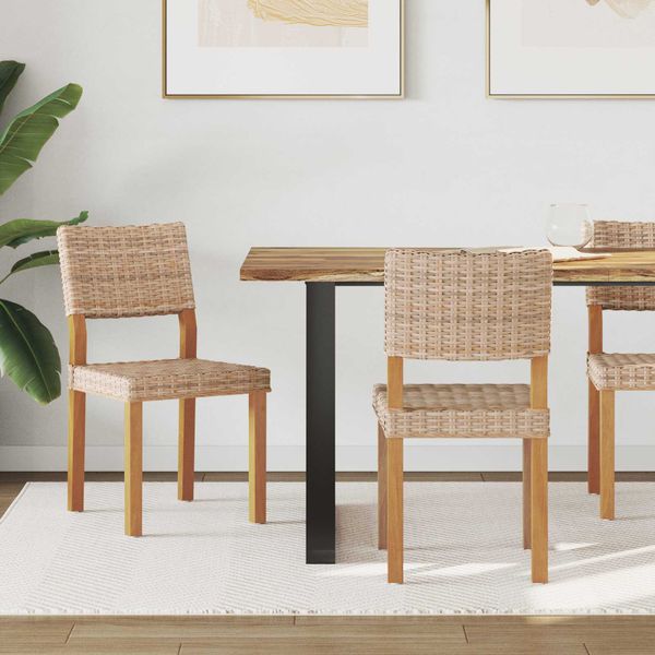 vidaXL Jedálenská stolička 2 pcs Kubu ratan Prírodná 46 x 55 x 84 cm
