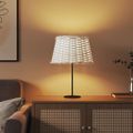vidaXL Tienidlo na lampu biele Ø38x23 cm prútené
