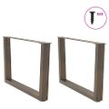 vidaXL Nohy konferenčného stolíka v tvare V, 2 ks, prírodná oceľ, 70 x (42-43,3) cm, oceľ