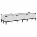 vidaXL Záhradný kvetináč s kolíkmi biely 125x40x28,5 cm PP