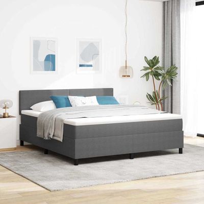 vidaXL LED box s pružinami Svetlo šedá a biela 180 x 200 cm