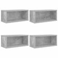 vidaXL Roh na skladovanie CD 4 ks Betónovo sivá 40 x 17 x 17 cm