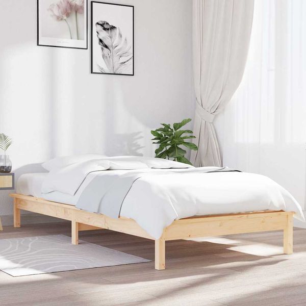 vidaXL Posteľný rám borovicový masív 90x200 cm
