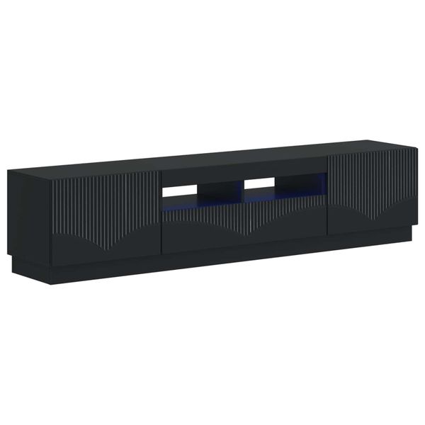 vidaXL 5-dielny LED TV kabinet Čierna Kompozitné drevo