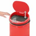 vidaXL Automatický odpadkový kôš, senzor 50 l, uhlíková oceľ, červený