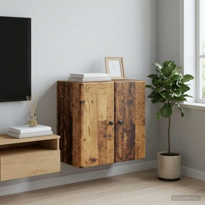 vidaXL Nástenná skrinka 59 x 31 x 60 cm Kompozitné drevo Staré drevo