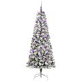 vidaXL Umelý Sklápací Vianočný Stromček 300 LED Zelená a biela 180 cm