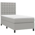 vidaXL Posteľný rám boxsping s matracom bledosivý 80x200 cm látka