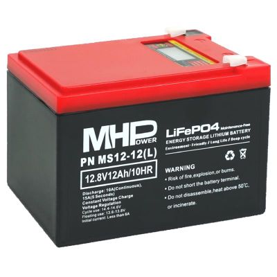Batéria LiFePO4 12,8V 12Ah MHPower MS12-12(L) F2-6,3mm