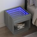 vidaXL Konferenčný stolík s nekonečnými LED sivý sonoma 50x50x50 cm