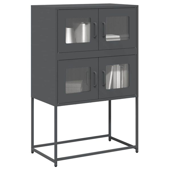 vidaXL Highboard Antracit 68x39x107 cm Oceľ