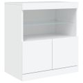 vidaXL Komoda s LED svetlami biela 60x37x67 cm