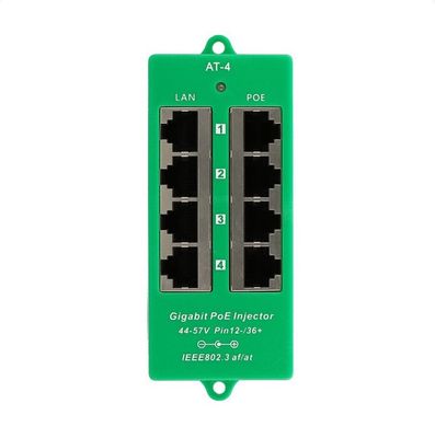MHPower POE-PAN4-GB-AF/AT Gigabitový tienený 4-portový PoE panel, 802.3af/at