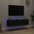 vidaXL TV nástenné skrinky s LED svetlami 2 ks čierne 60x35x31 cm