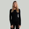 Dámske tričko s dlhým rukávom MERINO I Black - STRIX, veľkosť M, veľkosť oblečenia M