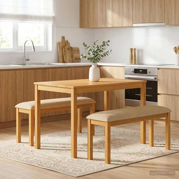 vidaXL Jedálenská lavička 95 x 32 x 45 cm Masívne dubové drevo Béžová
