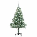 vidaXL Umelý vianočný stromček, snehom obalený, s LED svetlom 120 cm