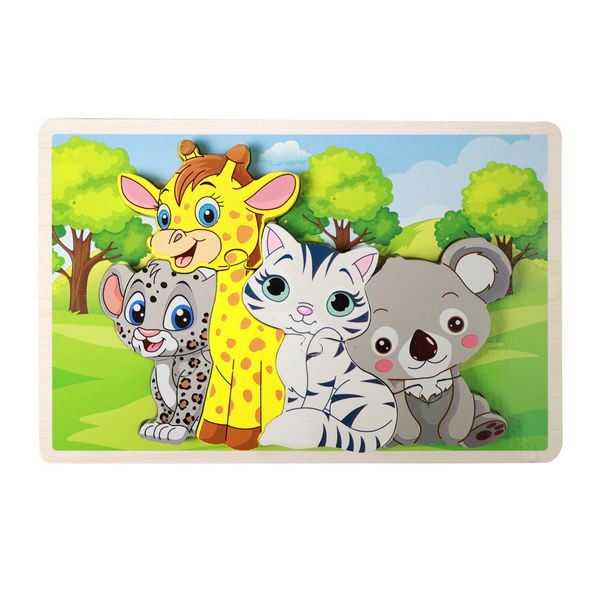 Drevené puzzle zvieratká 8 dielikov