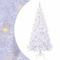 vidaXL Umelý vianočný stromček s 300 LED-i Biela 240 cm PVC a oceľ