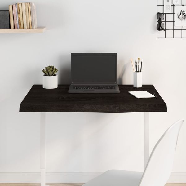 vidaXL Stolová doska tmavohnedá 100x40x2 cm ošetrený dubový masív