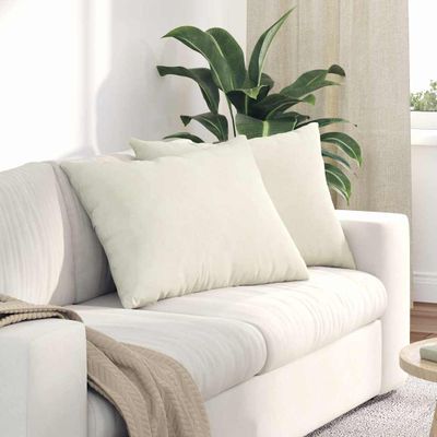vidaXL Vankúše na pohovku 2 pcs Krémová 70 x 50 cm Kordúrová tkanina