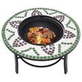 vidaXL Mozaikové ohnisko, zelené 68 cm, keramika