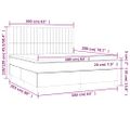 vidaXL Posteľ boxsping s matracom a LED tmavohnedá 160x200 cm látka