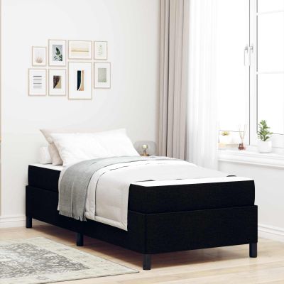 vidaXL Posteľ s pružinovým rámom Čierna 90 x 190 cm látka