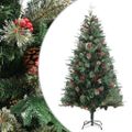 vidaXL Vianočný stromček s borovicovými šiškami zelený 195 cm PVC a PE