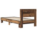 vidaXL Rám postele s čelom Staré drevo 80 x 200 cm Kompozitné drevo