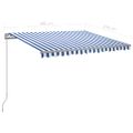 vidaXL Ručná zaťahovacia markíza s LED modro-biela 300x250 cm