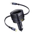 Baseus Enjoyment Max nabíjačka do auta s USB-C+Lightning káblami a portami USB-A+USB-C 90W čierna