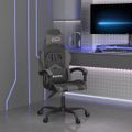 vidaXL Herná stolička čierna a sivá umelá koža